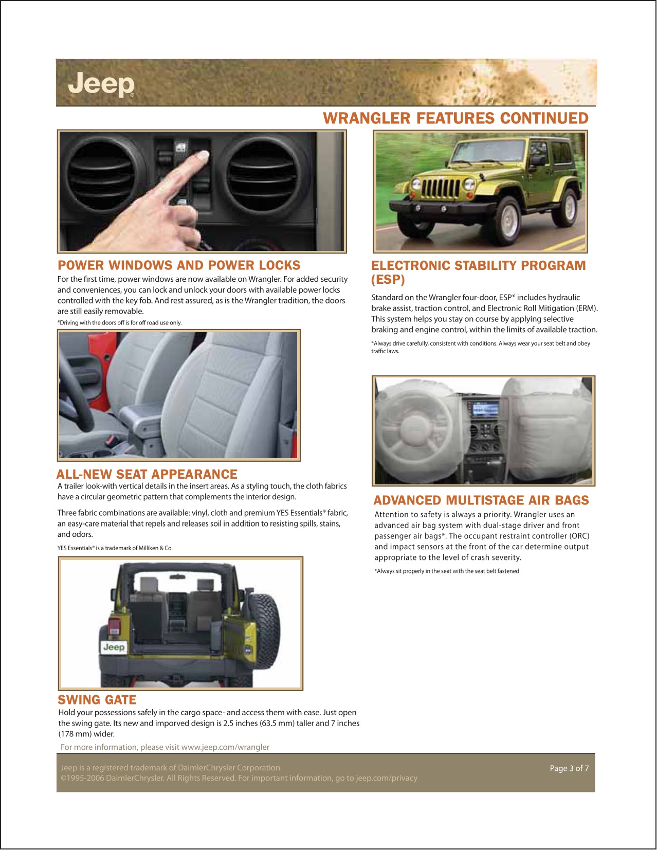 2007 Jeep Wrangler Brochure Page 2